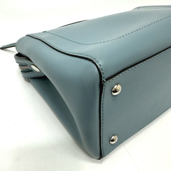 FENDI Dot com 2WAY Hand Bag Leather blue - Picture 3 of 16